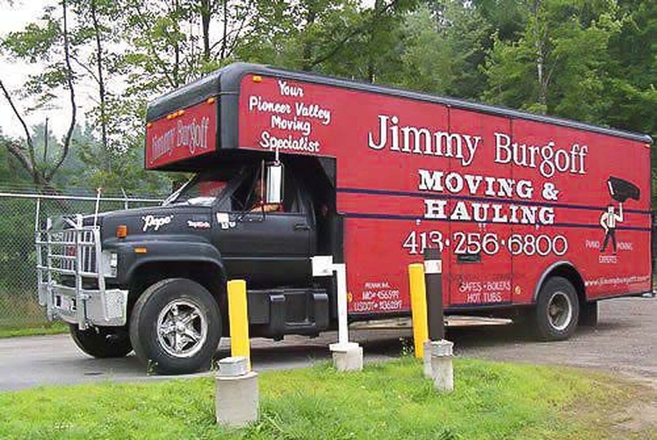 Jimmy Burgoff Moving & Hauling's red moving truck
